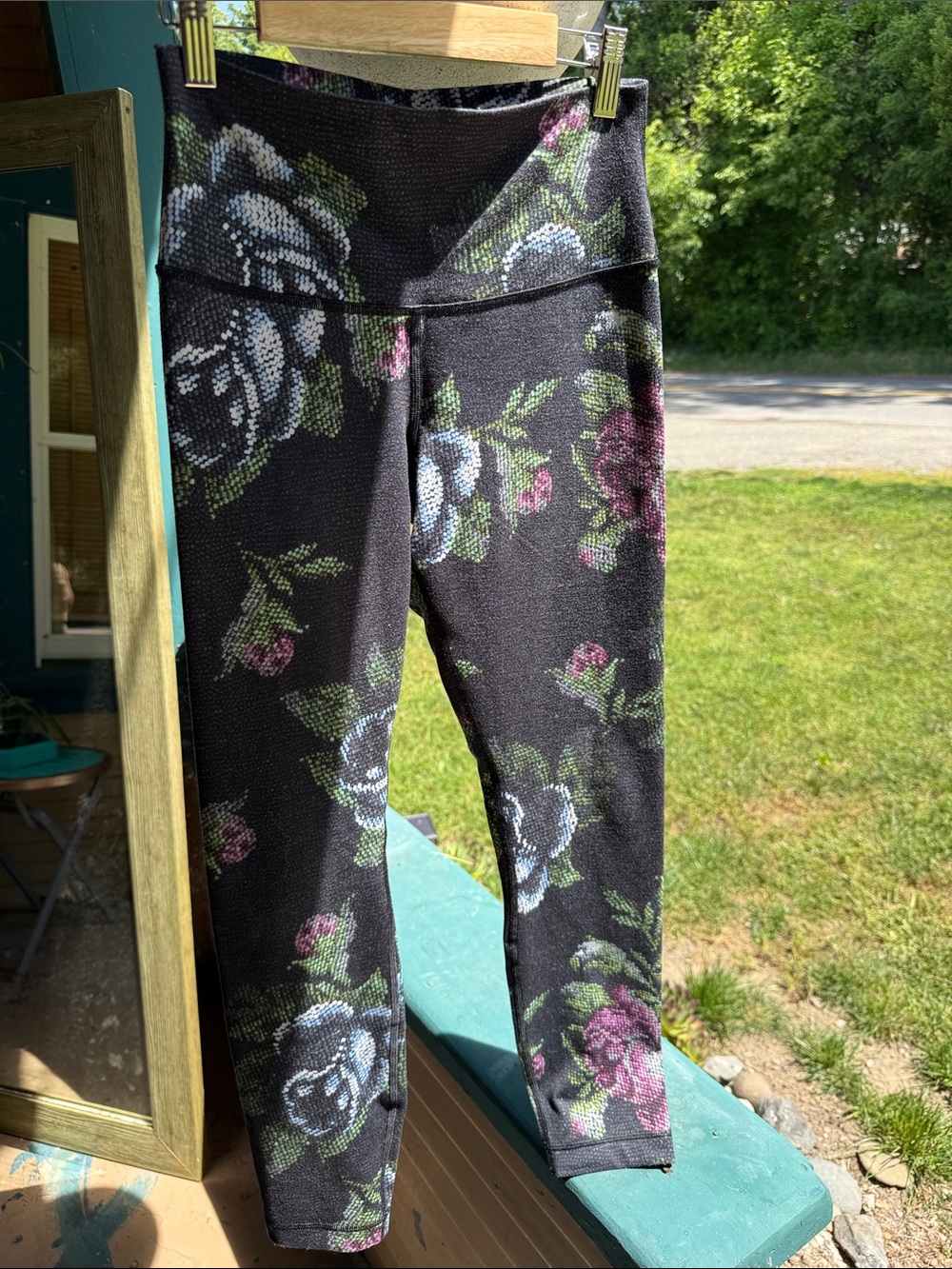 lululemon athletica Black Floral Leggings